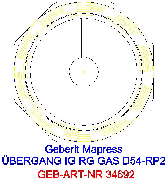 GE Mapress Kupfer Übergang mit IG (Gas) Rg d54-Rp2_34692_L