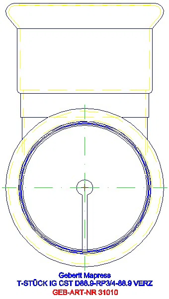 GE Mapress Edelstahl T-Stück egal d88,9-88,9-88,9_31010_L