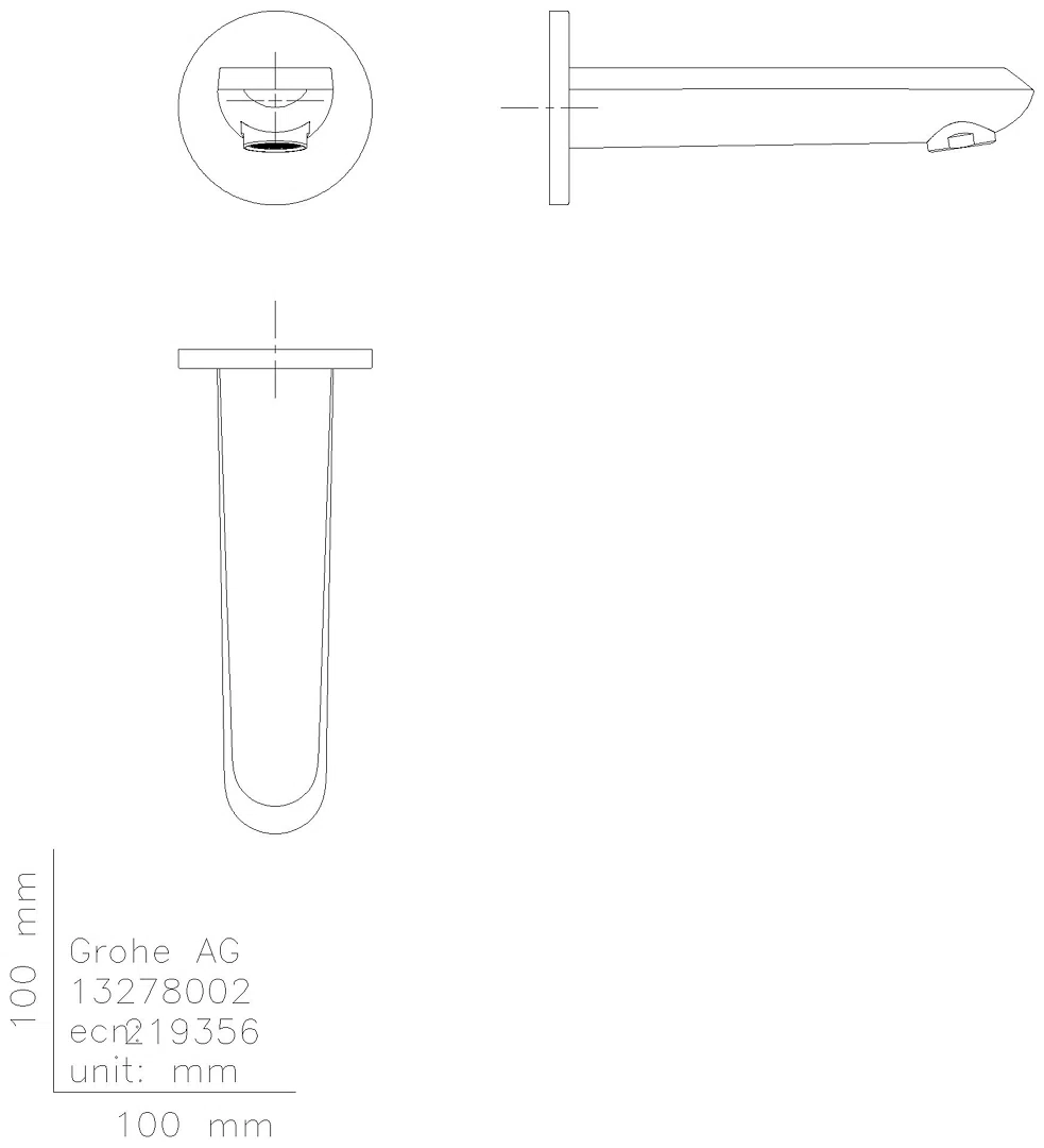 GROHE Wanneneinlauf Eurodisc C 13278_2 Wandmontage Ausladung 170mm chrom