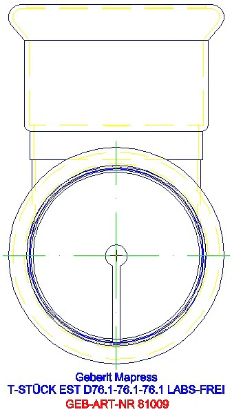 GE Mapress Edelstahl T-Stück egal (LABS-frei) d76,1-76,1-76,1_81009_L
