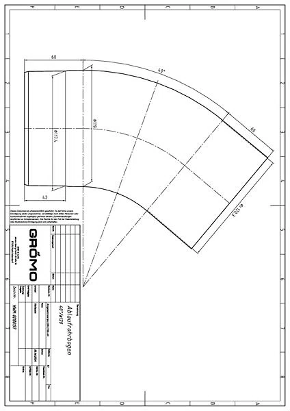 GRÖMO ALUSTAR Rohrbogen - SX - Ziegelrot 40° ø120, #Art.Nr. 82636