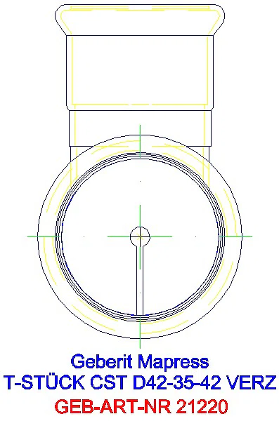 GE Mapress C-Stahl T-Stück reduziert d42-35-42 verzinkt_21220_L