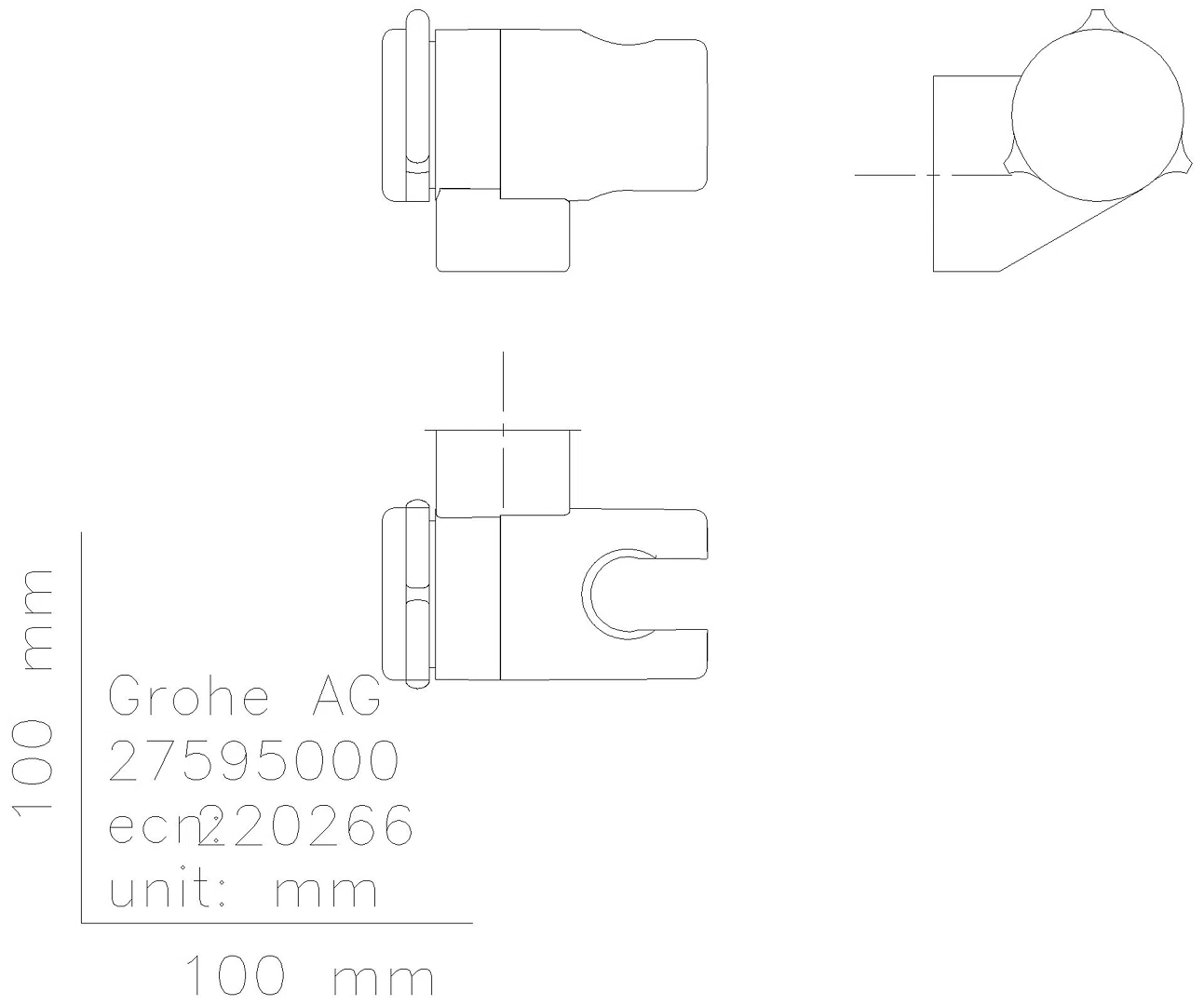GROHE Wandbrausehalter Tempesta 27595_1 verstellbar matt black