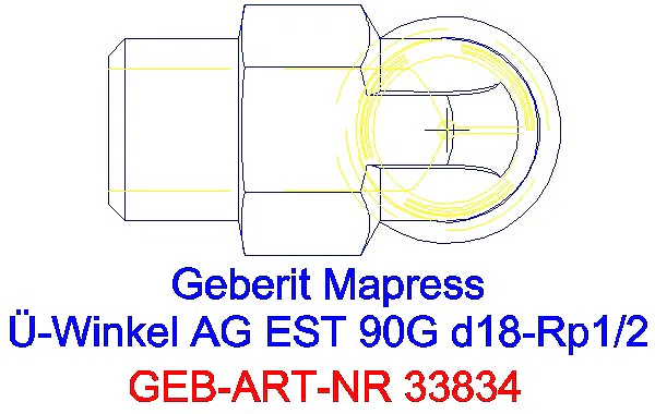 GE Mapress Edelstahl Übergangswinkel 90Gr mit AG d18-R1/2_33834_G