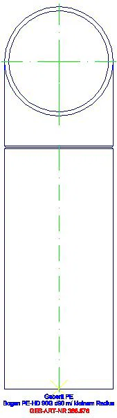 GE PE Bogen 90Gr mit langem Schenkel und kleinem Radius d90_366.876.16.1_A