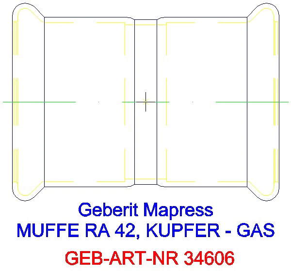 GE Mapress Kupfer Muffe (Gas) d42_34606_A