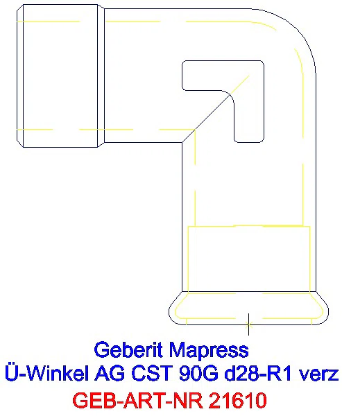 GE Mapress C-Stahl Übergangswinkel 90Gr mit AG d28-R1 verzinkt_21610_A