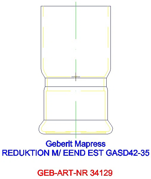 GE Mapress Edelstahl Reduktion mit Einschubende (Gas) d42-35_34129_G