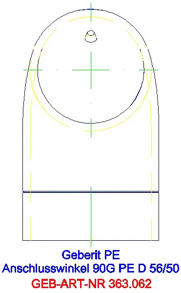 GE PE Bogen 90Gr reduziert mit langem Schenkel und kleinem Radius d56/50_363.062.16.1_L