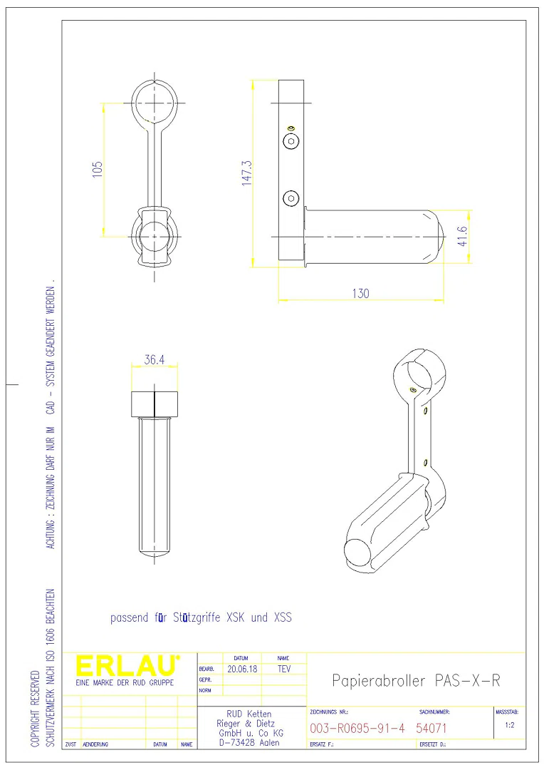 54071_Papierabroller PAS-X-R für XSK u. XSS