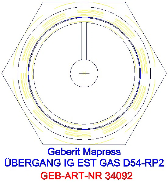 GE Mapress Edelstahl Übergang mit IG (Gas) d54-Rp2_34092_L