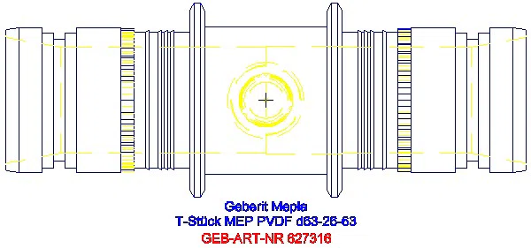 GE Mepla T-Stück reduziert PVDF d63-26-63_627.316.00.5_G