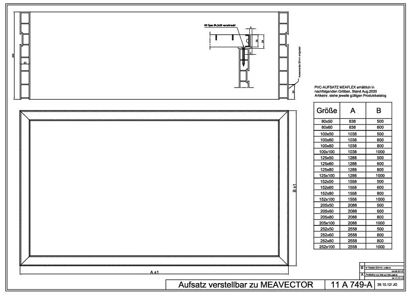 PVC-Aufsatz MEAFLEX zu Beton-Lichtschacht