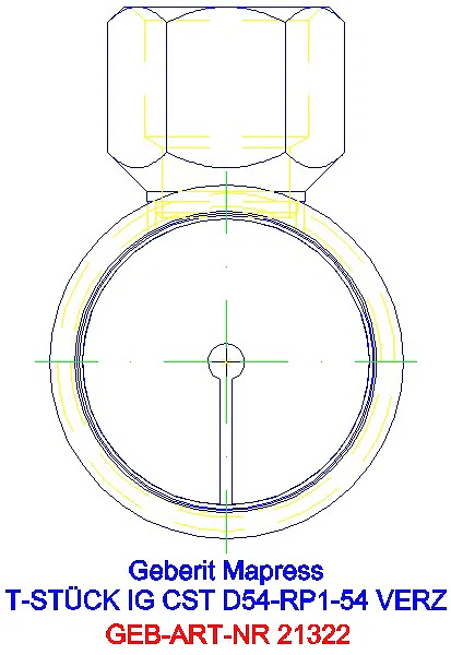 GE Mapress C-Stahl T-Stück mit IG d54-Rp1-54 verzinkt_21322_L