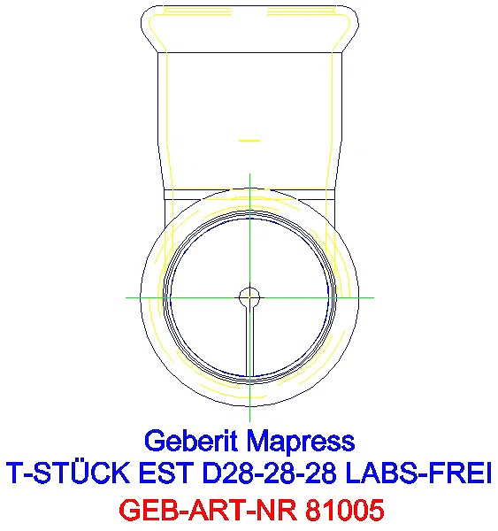 GE Mapress Edelstahl T-Stück egal (LABS-frei) d28-28-28_81005_L