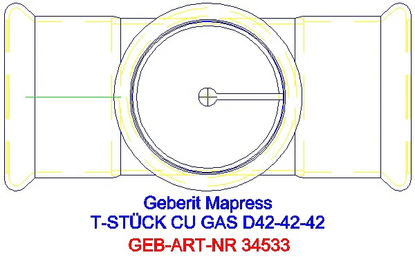 GE Mapress Kupfer T-Stück egal (Gas) d42-42-42_34533_G