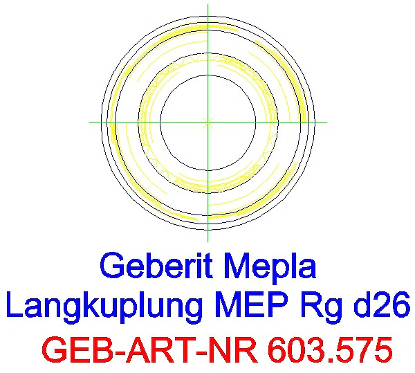 GE Mepla Langkupplung Rg d26_603.575.00.5_L