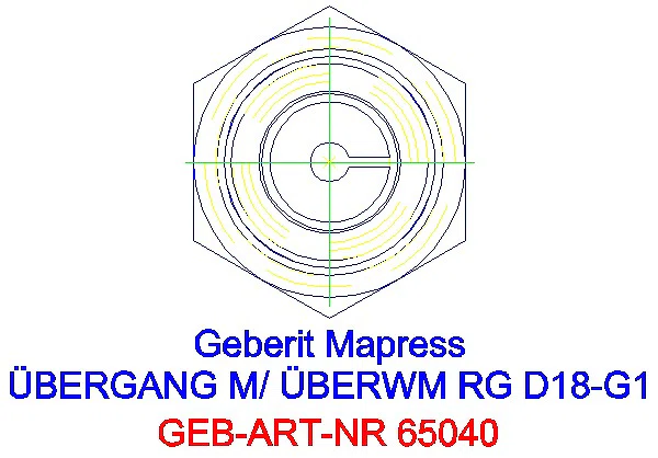 GE Mapress Kupfer Übergang mit Überwurfmutter Rg d18-G1_65040_L