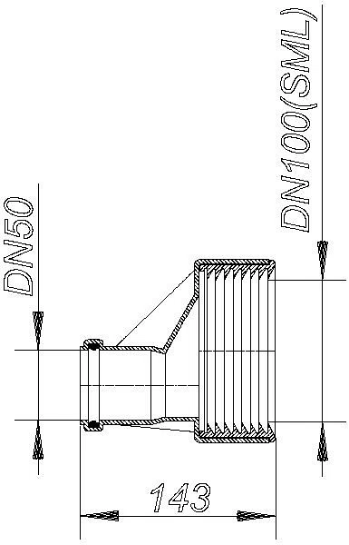 DALLMER HT/SML-Rohrverbinder, DN 50xDN 100 SML