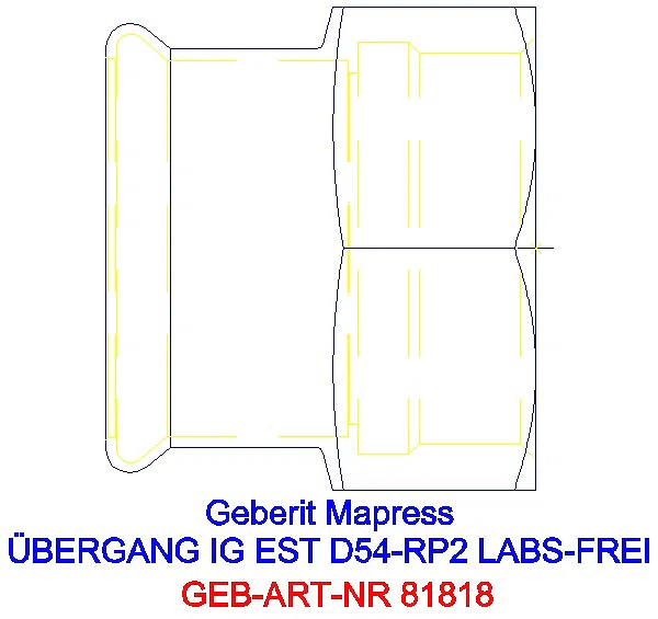 GE Mapress Edelstahl Übergang mit IG (LABS-frei) d54-Rp2_81818_A
