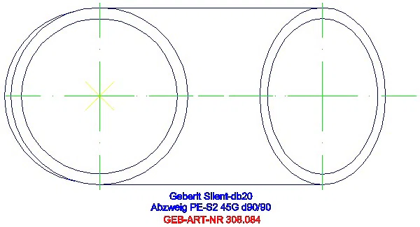 GE Silent-db20 Abzweig 45Gr d90/90_308.084.14.1_G