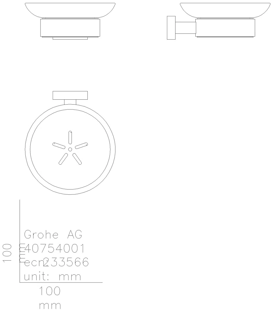 GROHE Seifenschale Essentials Cube 40754_1 mit Halter chrom