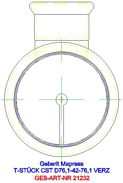 GE Mapress C-Stahl T-Stück reduziert d76,1-42-76,1 verzinkt_21232_L