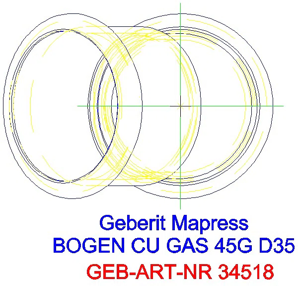 GE Mapress Kupfer Bogen 45Gr (Gas) d35_34518_G