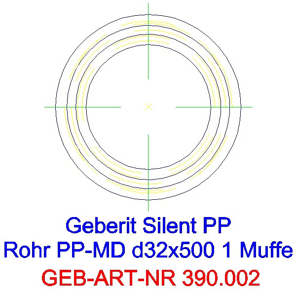GE Silent-PP Rohr mit Muffe d32x2 L:50cm_390.002.14.1_G