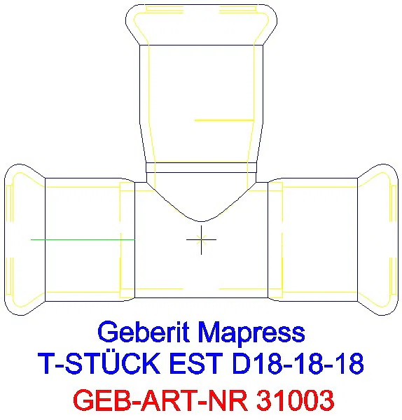 GE Mapress Edelstahl T-Stück egal d18-18-18_31003_A