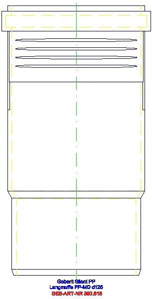 GE Silent-PP Langmuffe d125_390.618.14.1_L