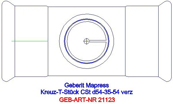 GE Mapress C-Stahl Kreuzstück reduziert d54-35-54_21123_G