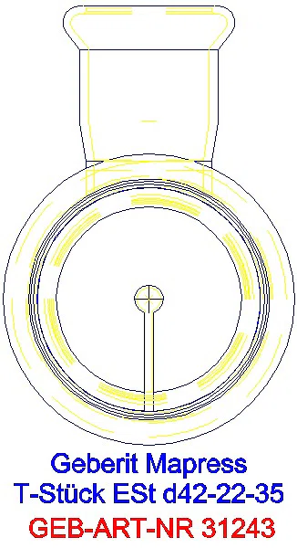 GE Mapress Edelstahl T-Stück reduziert d42-22-35_31243_L