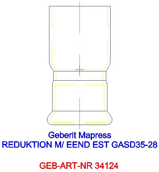 GE Mapress Edelstahl Reduktion mit Einschubende (Gas) d35-28_34124_G