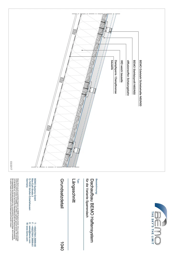 1040 - BEMO Haftensystem - Sparrendach