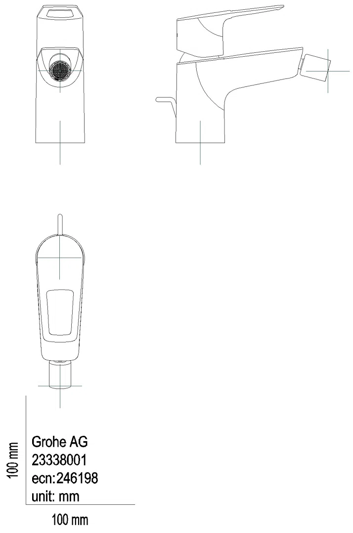 GROHE EH-Bidetbatterie BauLoop 23338_1 Einlochmontage chrom
