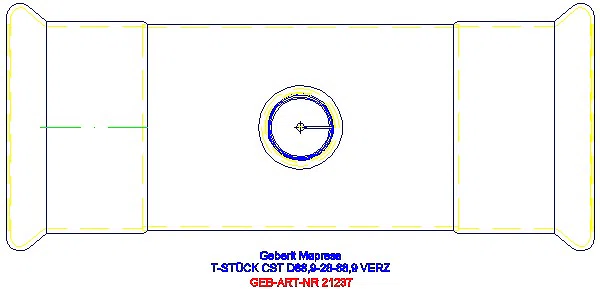 GE Mapress C-Stahl T-Stück reduziert d88,9-28-88,9 verzinkt_21237_G