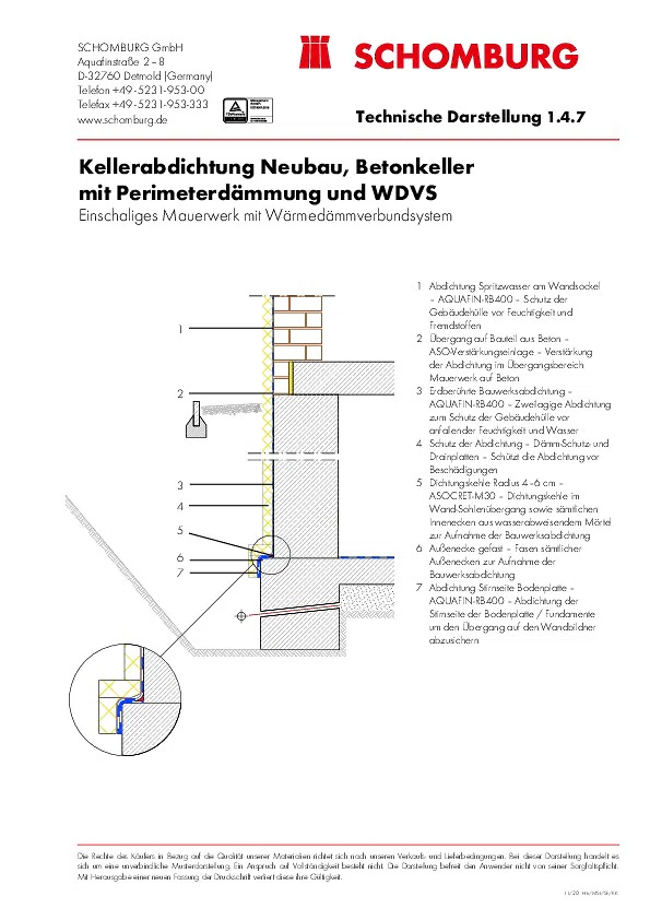 1-4-7_Kellerabdichtung Neubau Betonkeller mit Perimeterdaemmung und WDVS
