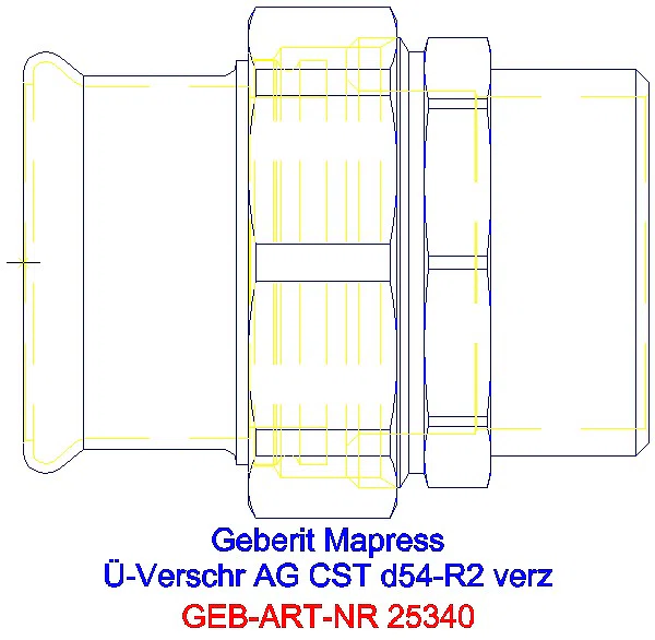 GE Mapress C-Stahl Übergangs- verschraubung mit AG d54-R2 verzinkt_25340_A