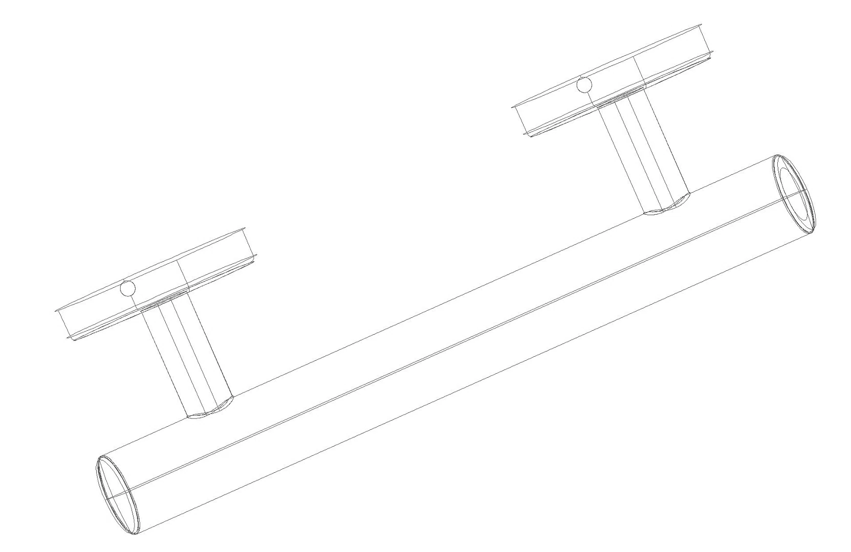 HEWI Haltegriff, L:300mm, d:33mm, Kst., reinweiß, Stangen farb. rubinrot