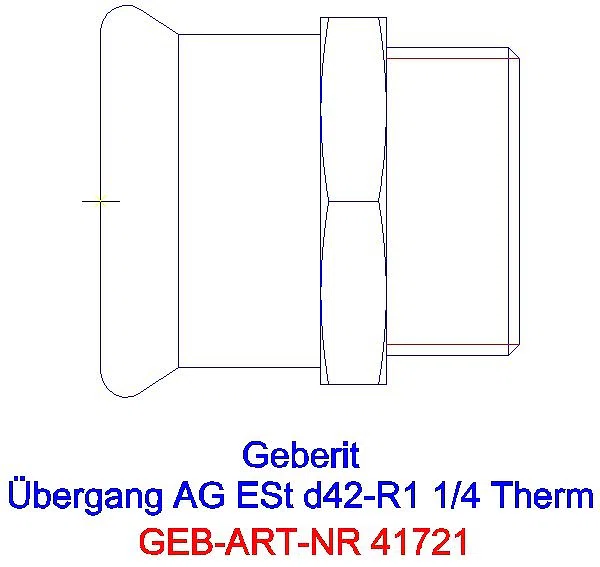 GE Mapress Therm Übergang mit AG d42-R1 1/4_41721_A