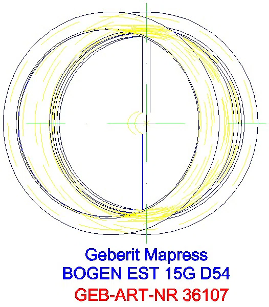 GE Mapress Edelstahl Bogen 15Gr d54_36107_G