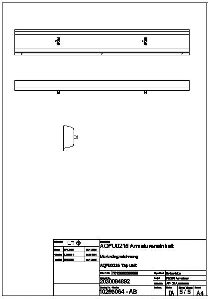 Armatureneinheit, Edst., W.-Mont., 2 Waschplätze, 1200 mm, Wasserans hi., AQFU0216