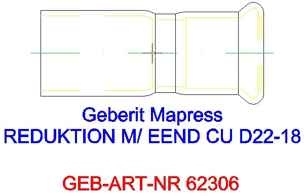 GE Mapress Kupfer Reduktion mit Einschubende d22-18_62306_L