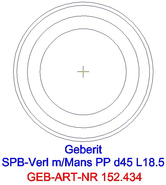 GE Spülbogenverlängerung mit Manschette d45_152.434.06.1_G
