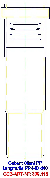 GE Silent-PP Langmuffe d40_390.118.14.1_L