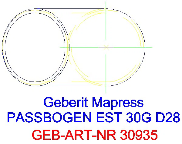 GE Mapress Edelstahl Passbogen 30Gr d28_30935_G