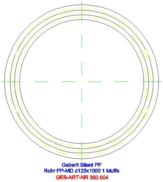 GE Silent-PP Rohr mit Muffe d125x4,2 L:100cm_390.604.14.1_G