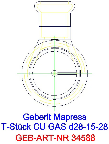 GE Mapress Kupfer T-Stück reduziert (Gas) d28-15-28_34588_L