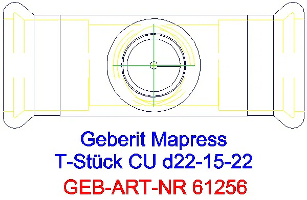 GE Mapress Kupfer T-Stück reduziert d22-15-22_61256_G